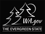 WA.gov reverse grayscale logo example on dark background