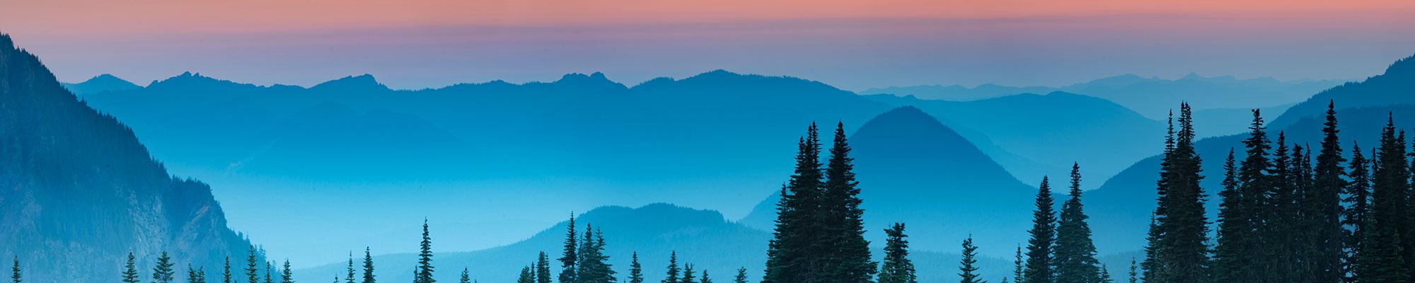 Cascade Mountains after sunset