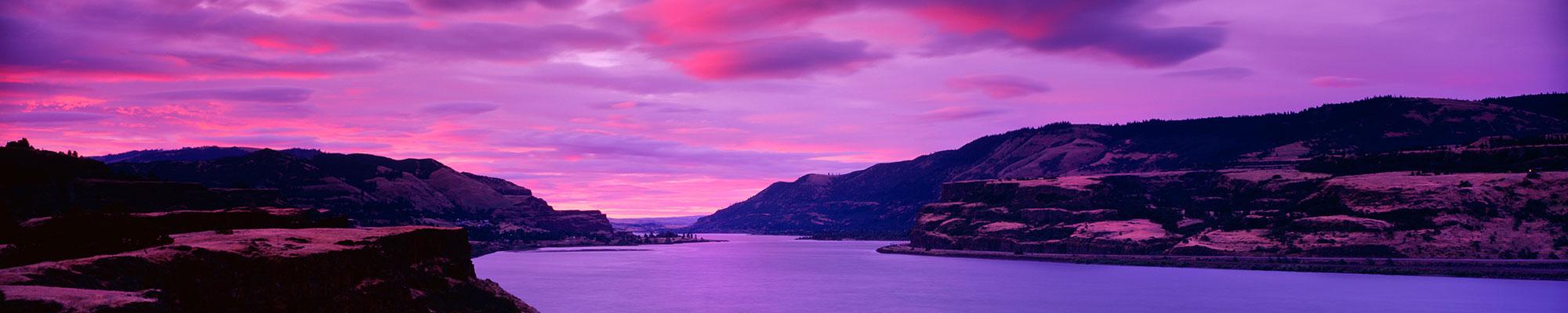 Columbia River Gorge at Sunset