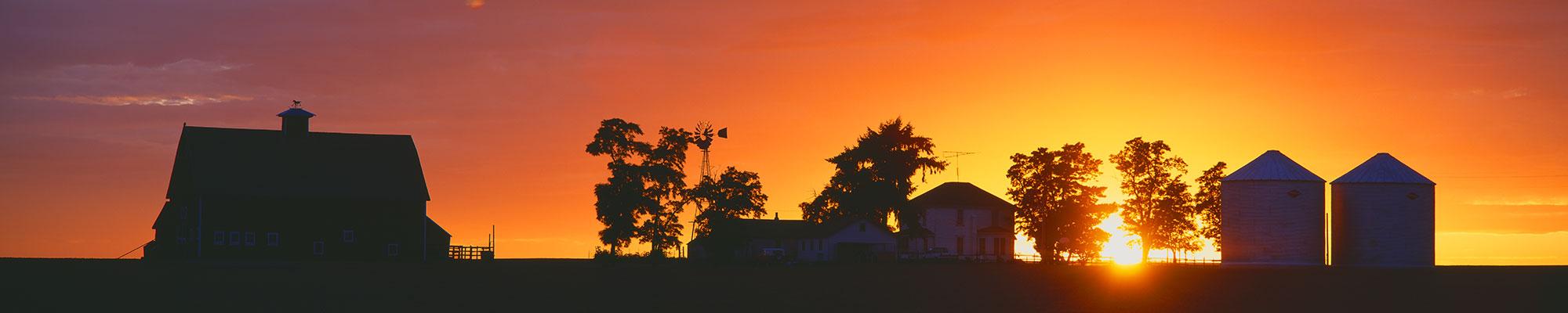 Farm at sunset in Ritzville, WA